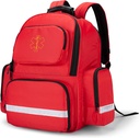 Trunab First Responder Bag Trauma Zaino Vuoto, Kit di emergenza medica Storage Jump Bag Pack per EMT, EMS, Polizia, Vigili del fuoco, Sicurezza Agenti - Design brevettato Red