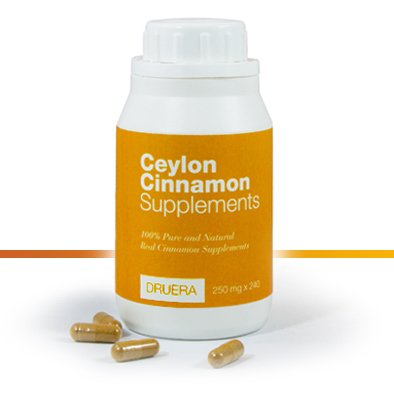 Dru Era Ceylon Cinnamon Integra 250mg X 240 Capsule con 100% Alba Ceylon Cinnamon Powder & Shipped from Ceylon by DRUERA (1)