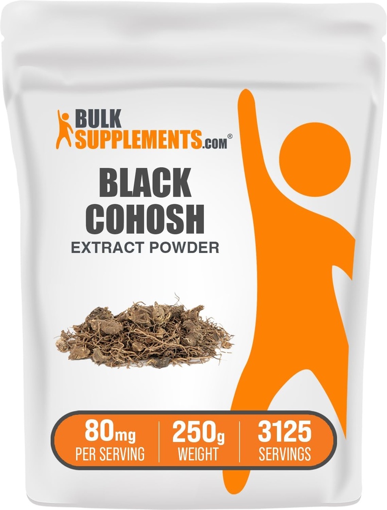 BulkSupplements.com Polvere di Estratto di Cohosh Nero - da radice di Cohosh Nera, Supplemento di erbe - Vegan & Gluten Free, 80mg per Serving, 250g (8.8 oz) (Pack of 1)