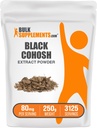 BulkSupplements.com Polvere di Estratto di Cohosh Nero - da radice di Cohosh Nera, Supplemento di erbe - Vegan & Gluten Free, 80mg per Serving, 250g (8.8 oz) (Pack of 1)
