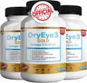 Occhio secco 3 Oro Omega 3 Krill Olio Extra Forza, 60 Softgels, Supporto per occhi asciutti, Non OGM, Senza glutine, Zucchero Libero (3)