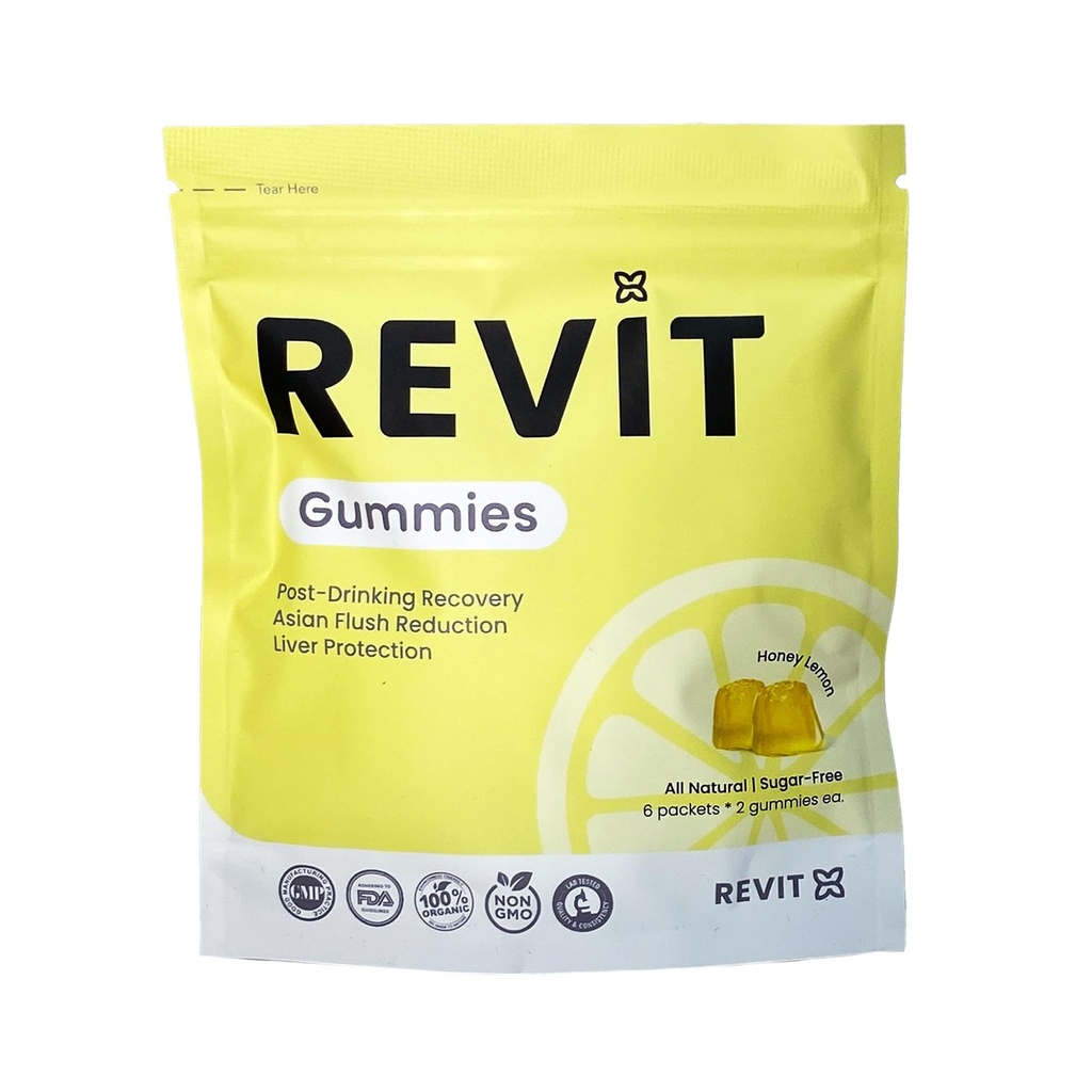 REVIT - Premio vincente post-drinking Recovery Gummy | Liver Support & Recovery | DHM + Curcumina + Ginger + Vitamine + Antiossidanti | All-Natural | Vegetariano | Non OGM