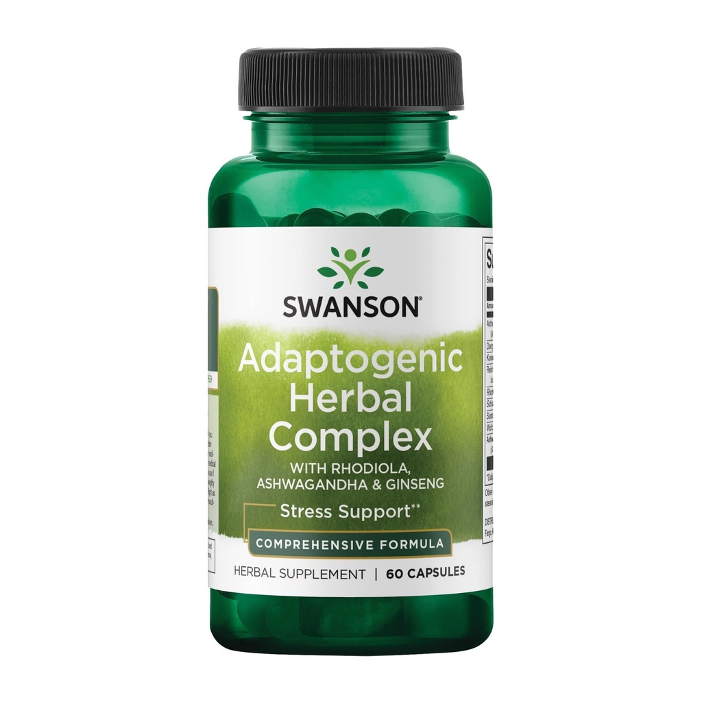 Swanson Rhodiola Ashwagandha Ginseng Complex Energy Funzione immunitaria Sistema nervoso Stress Support Adaptogen Herb Supplemento 60 capsule