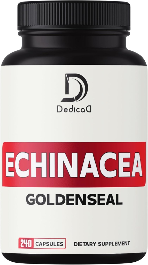 1000mg Echinacea Goldenseal Capsules- 240 Conti di 4 Mesi di Alimentazione - Supporto Immune System, Benessere e Salute Overal