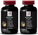 Berry Benefits - RESVERATROL COMPLEX - Hydration Balance, Daily Support, Nutritional Support, Acai Berry Strength, Powerful Antioxidants, Refreshing Blend, Goji Berry Shine 2 Bottles 120 Capsules