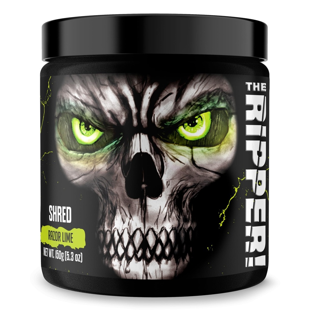 JNX SPORTS The Ripper! Fat Burner Pre Workout per gli uomini e le donne – Polvere bruciante grassa termogenica & Appetite Suppressant, Boost Energy & Endurance – Razor Lime, 30 Servings