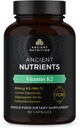 Antica vitamina K2 Supplemento, K2-90mcg K2, Erbe adaptogene, Attivato enzima, Supporta la funzione cardiovascolare, Paleo & Keto Friendly, 60 capsule
