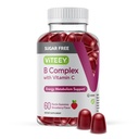 VITEEY Vitamin B Complex Gummies con Vitamina C, Zucchero Libero - Energia, Metabolismo & Nerve Salute - B6, B12, Acido Folico, Biotina - Vegan, Gelatin Free, OGM Free - Tasty Chewable Strawberry Gomma aromatizzata