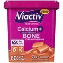 Viactiv Calcium + Vitamina D Supplemento Soft Chews for Women & Men - Calcium masticabile per Bone Health Support, 650 mg per Serving, Vitamina D & K per alto assorbimento - 60 Conte, Caramel