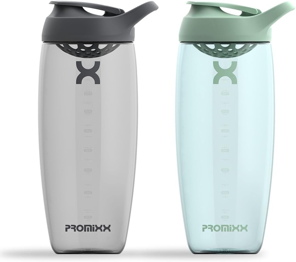 Promix Pursuit Protein Shaker Bottiglia (32 oz) – Silent No-Ball Mixer, Leak-Proof Lid, BPA/BPS & Phthalate-Free ECOZEN – Easy-Clean Shaker Cup for Protein Shakes, Pre & Post-Workout Smoothies