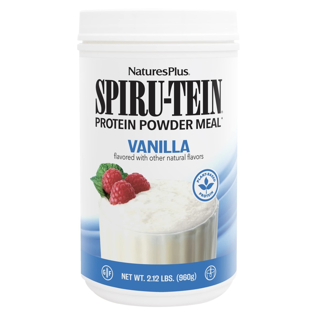NaturesPlus SPIRU-TEIN, Vanilla - 2.12 lbs - Polvere di proteina di Spirulina - Vitamine & Minerali per l'energia - Vegetariano, Gluten Free - 32 Serve