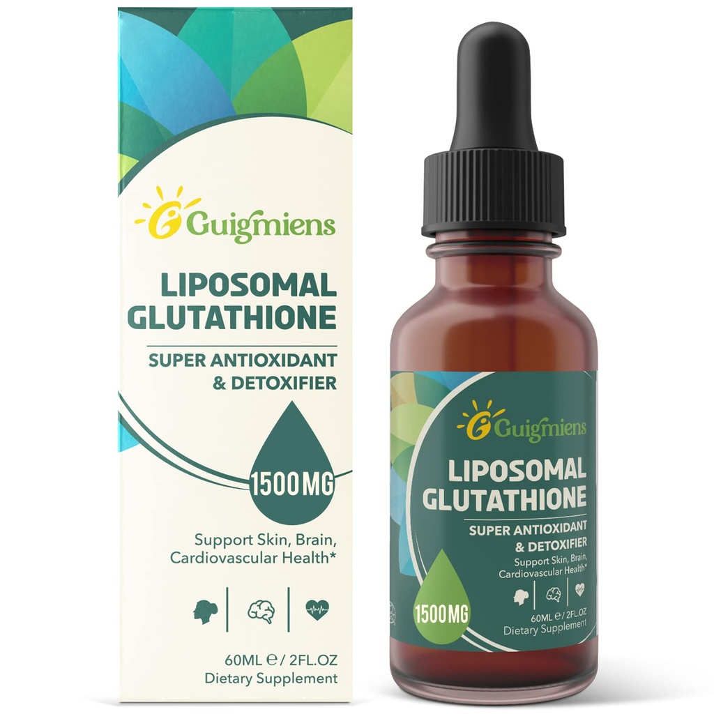 Glutathione liposomico 1500 MG, Assorbimento Superiore, Integratore Liquido Glutathione, Antiossidante potente, Detox del fegato, Enhancer immunitario, Soy-Free, Non-GMO, Vegan & Gluten Free, 2.02 fl.oz