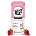 Wonderbelly Antacid, Efficace bruciore di stomaco e sollievo di indigestione dell'acido istantaneo, Compresse masticabili ad alta resistenza, Carbonato di calcio di 1000 mg, No Talc o Dye, Milkshake di fragola, 120 Conte