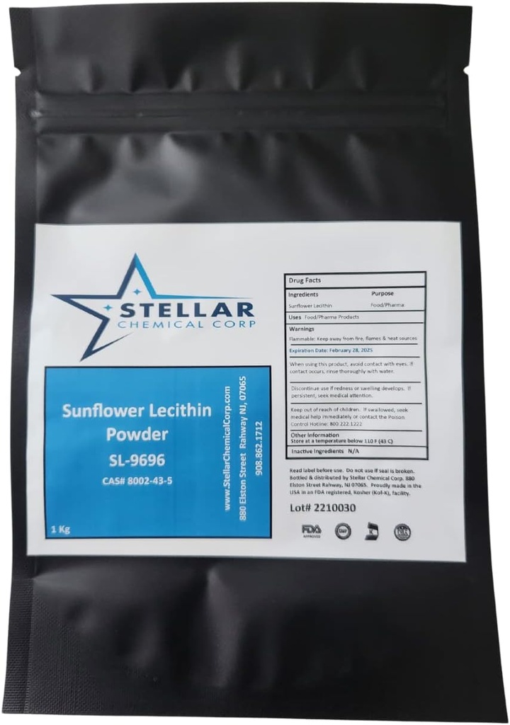 Polvere di lecitina di girasole ~ 1 kg Emulsionante, Pressato a freddo, Facendo vitamina C Liposomal, Non OGM