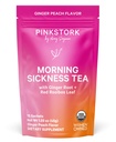Pink Stork Organic Morning Sickness tè di gravidanza - tè caldo o freddo - bruciore di stomaco prenatale, indigestione e sostegno di costipazione - 1 ° gravidanza trimestre deve avere - Pesce di zenzero, 15 sacchetti