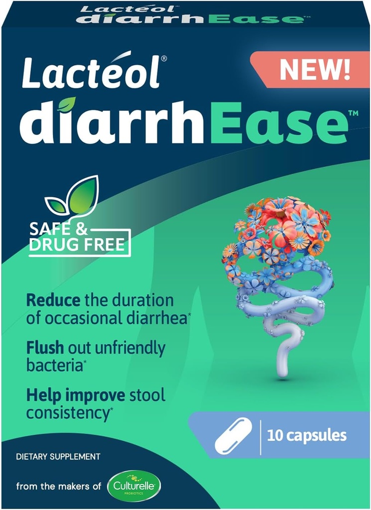 DiarrhEase- un sicuro, droga libero e clinicamente testato lo strain postbiotico che aiuta le soothes occasionale digestione e accorcia la durata della diarrea occasionale, 10 conte