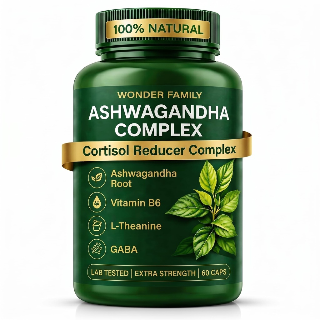 Ashwagandha Complex 800mg con GABA, L-teanina & B6 – Supporto adaptogenico per calma, messa a fuoco & umore – 60 capsule – Più forte di 600mg - Non-GMO, Senza glutine