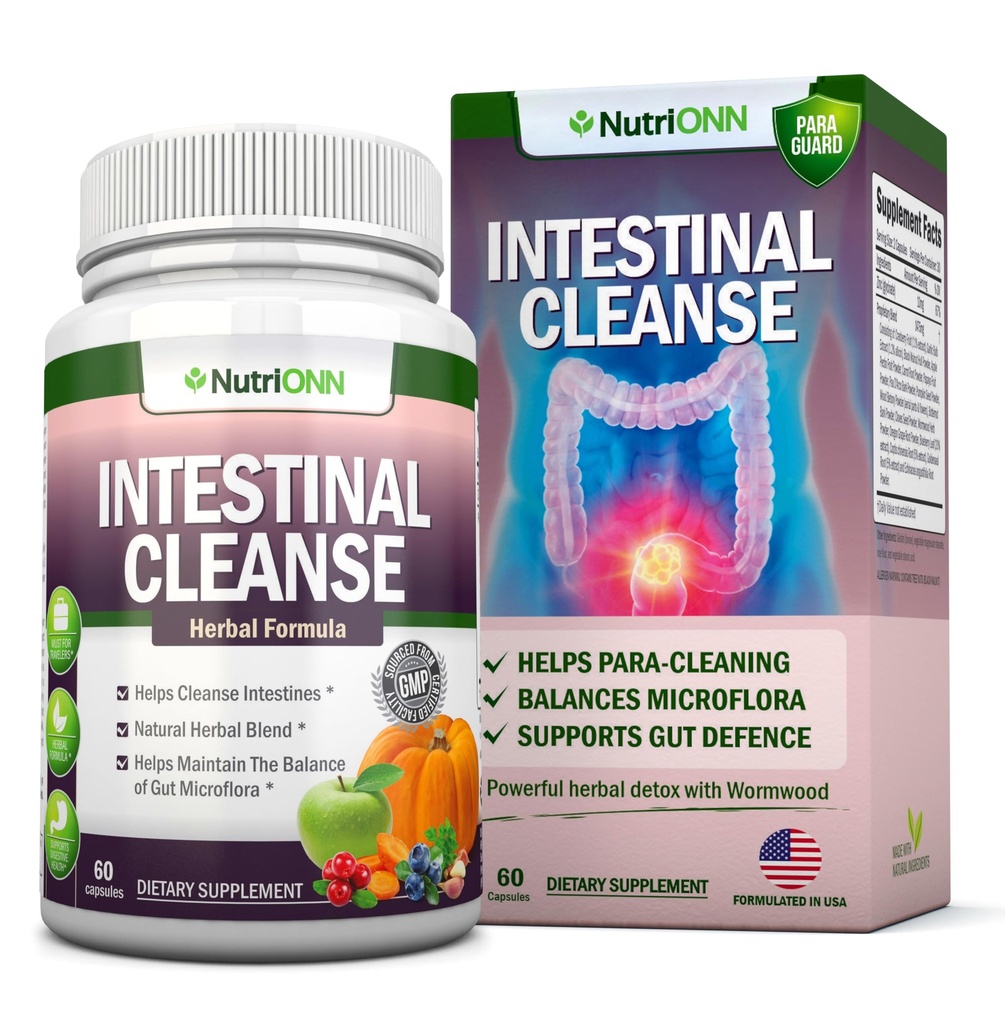 Intestinal Cleanse - All Natural Herbal Detox Formula - Programma completo di disintossicazione da 10 giorni - Legmwood, Cranberry, Paul D'Arco, Goldenseal, Aglio, Noce Nera Hull, Echinacea e 10 altri ingredienti naturali