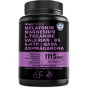 12-in-1 Melatonin Sleep Capsule - Dormire Naturale per Adulti con Melatonina 5mg e Magnesio Glycinate 500mg, Sleep Aid con Ashwagandha, L Theanine, Valerian Root, GABA, 5-HTP (90ct, Confezione di 1)
