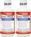 Minerali di Terra Vitale Liquido Minerali Fulvici – Supplemento di Acido Fulvico con 70+ Minerali di Trace, Elettroliti per Energia & Vitalità, 32 Oz Ea + 1 Oz Cup