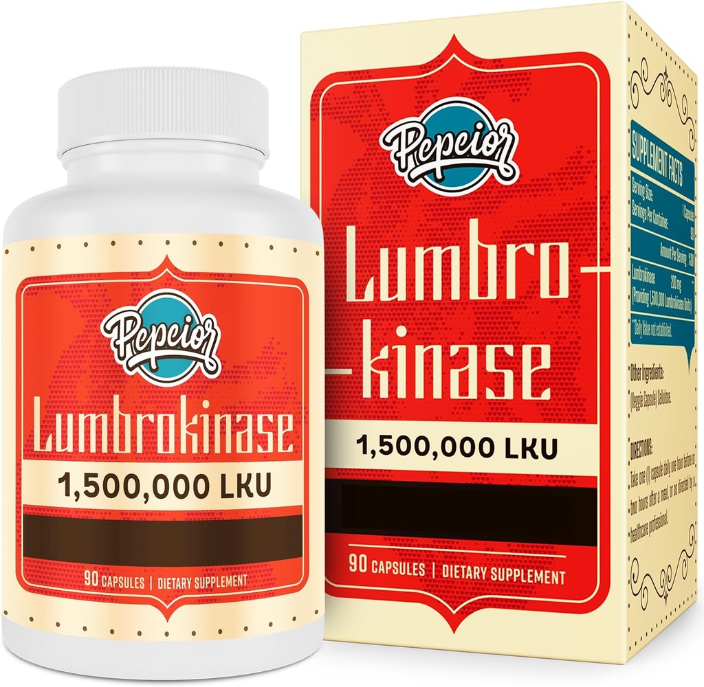 Lumbrokinase 200mg (Max Activity 1,500,000 LKU) - Lumbrokinase Enzymes Supplemento, Più efficace di Nattokinase - 90 capsule