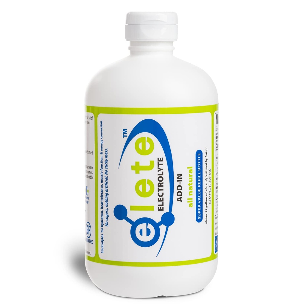 Elete Electrolyte Add-in Gocce di Idratazione | Sodio, Magnesio, Potassium & Trace Minerals | Unflavored, All Natural | Leg and Muscle Cramp Relief | Trasforma qualsiasi bevanda in una bevanda sportiva, 18.6oz