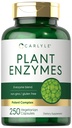 Enzimi della pianta di carlile con Protease, Papain, Lactase e Bromelain | 250 capsule | Multi miscela di Enzyme | Non-GMO & Gluten