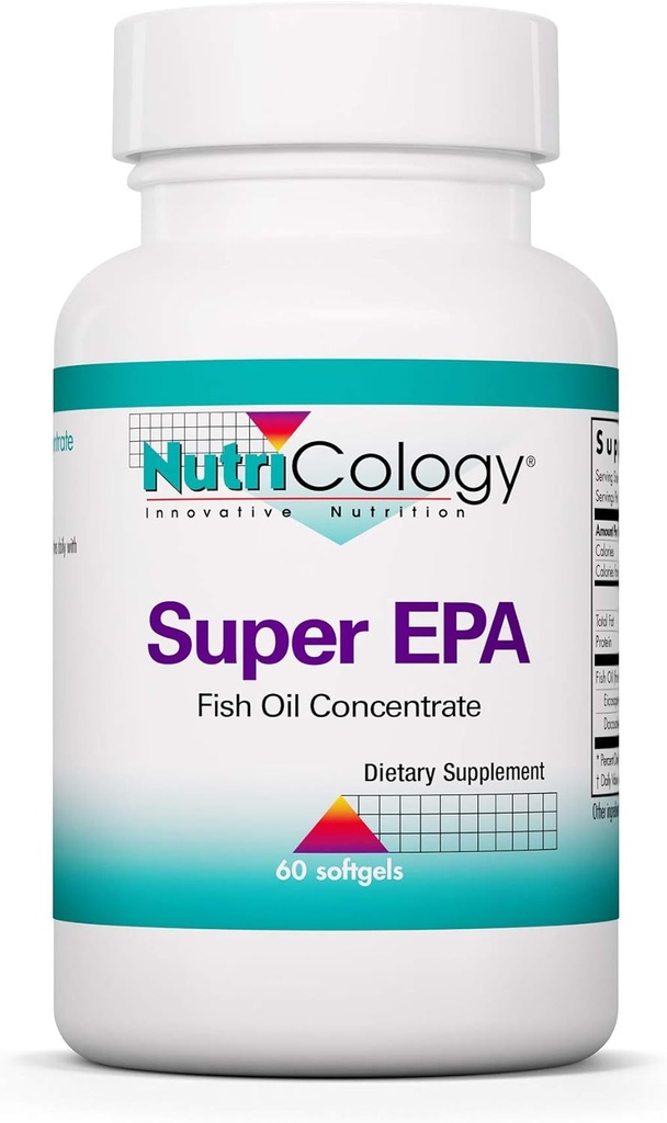 Nutrizione Super EPA - Supplemento Omega 3, Concentrato di olio di pesce, EPA, DHA, Omega 3 acidi grassi, Acciughe sustainable-Sourced, Softgels - 60 Conte