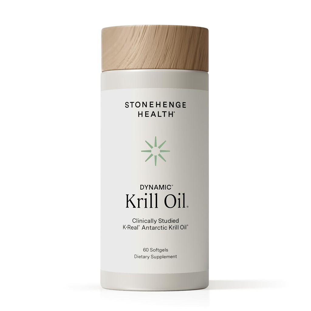 Stonehenge Health Dynamic Krill Oil 1600mg – Supplemento Triple Strength Antarctic Omega-3 con EPA, DHA, Phospholipids & 2mg Astaxanthin – Supporta cuore, cervello, pelle, Joint & Eye Health – 60 Softgels