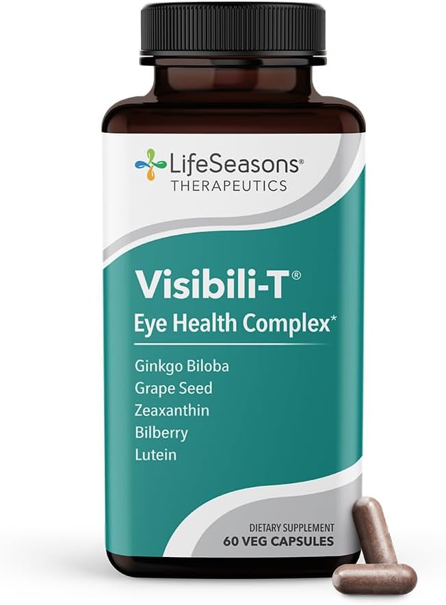 LifeSeasons Visibili-T con Bone Densi-T - Eye Health & Vision Support Supplement - Lutein, Chromium, Carrot Root, Bilberry, Ginkgo Biloba, Grape Seed Extract, Lycopene, Vitamina A& more - 120 Capsule
