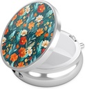Nipichsha Pill Box, Piccolo Caso Pillola per il Purse & Pocket, Cute Travel Medicine Organizer, Portable Medicine Container Holder to Holding Vitamins, Farmaco, Fish Oil & Supplement, B04-Beautiful Flowers