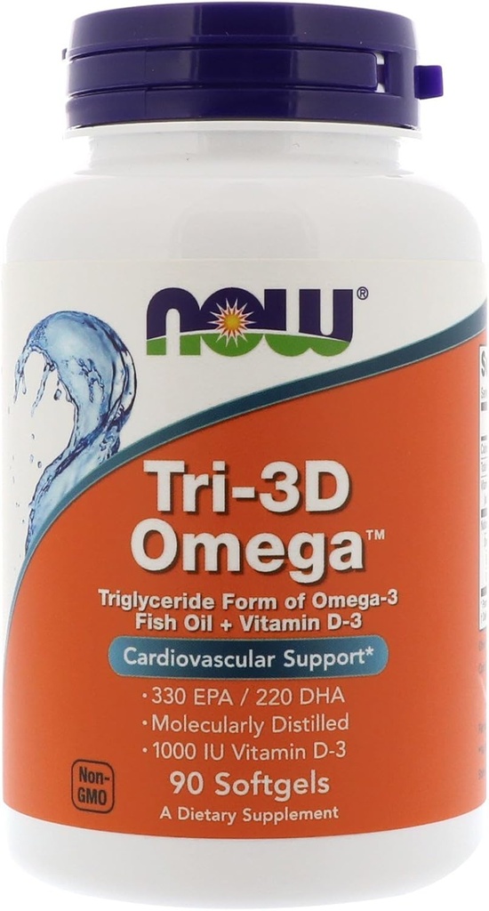 Ora Foods Now Foods, (3 Pack) Tri-3D Omega, 330 EPA/220 DHA, 90 Softgels