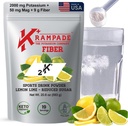 Krampade Fiber Supplement Electrolytes Powder - 9g Fibra Prebiotica + 2000mg Potassium Supplement + Magnesio | Rilievo di Cramp | Imballaggi di idratazione