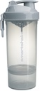 Smartshake O2GO ONE Plastic Protein Shaker Bottiglia 800 ml | 27 oz - Leakproof Screw-on Lid - BPA Free – Unisex - Mist Gray