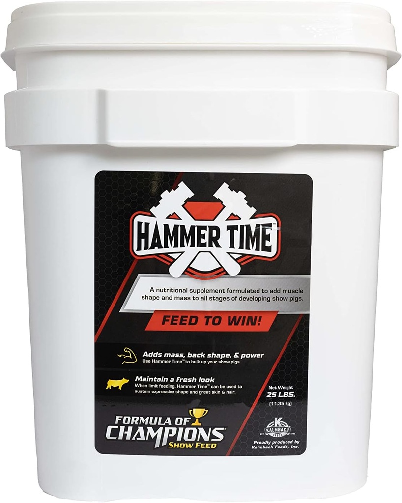 Hammer Time Nutritional Supplemento per Show Pigs, 25 lb Bucket