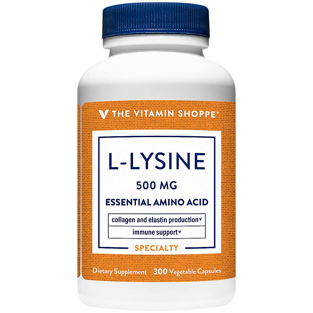La vitamina Shoppe L-Lysine 500MG Una volta al giorno (300 capsule)