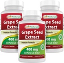 Best Naturals Grape Seed Extract 400 mg 60 Vcaps (60 conteggio (Pack of 3))