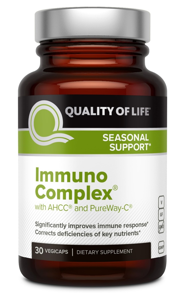 Qualità della vita Complesso di Immuno – Include estratto di funghi AHCC, vitamina C, vitamina D3, rame, zinco