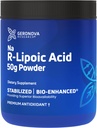 Polvere dell'acido R-Lipoico di ricerca di Geronova, 50g - 4 mesi di alimentazione - Polvere dell'acido lipoico alfa stabilizzata R per dosaggio flessibile - Integratore di supporto di miscelazione e di assorbimento facile