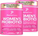Probiotici donna ADVANCED per la salute del fegato - Hair, Skin, & Nails Vitamins Support - 50 miliardi di CFU w/ Collagen, Biotin & Keratin - Integratore probiotico per la salute digestiva & Bloating Relief, USA-Made
