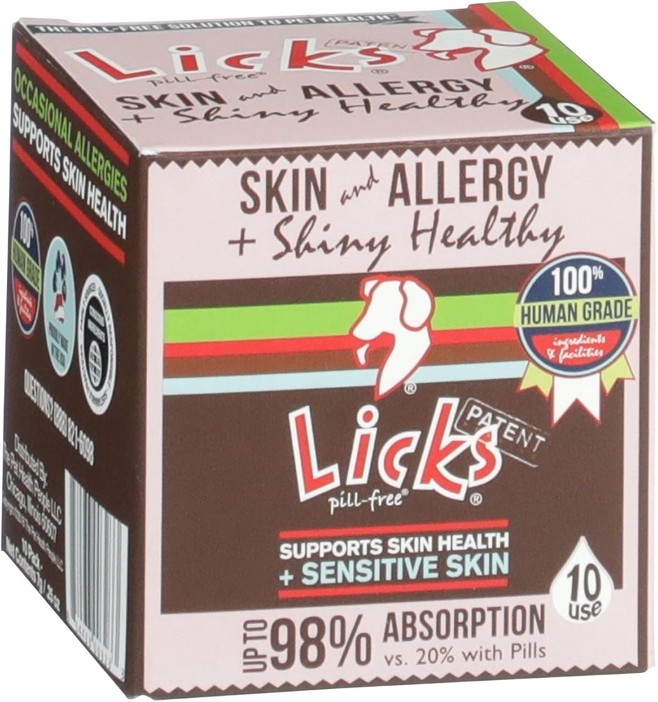 Licks - Pelle e allergie per cani - LiquiPaks - 10 Uso