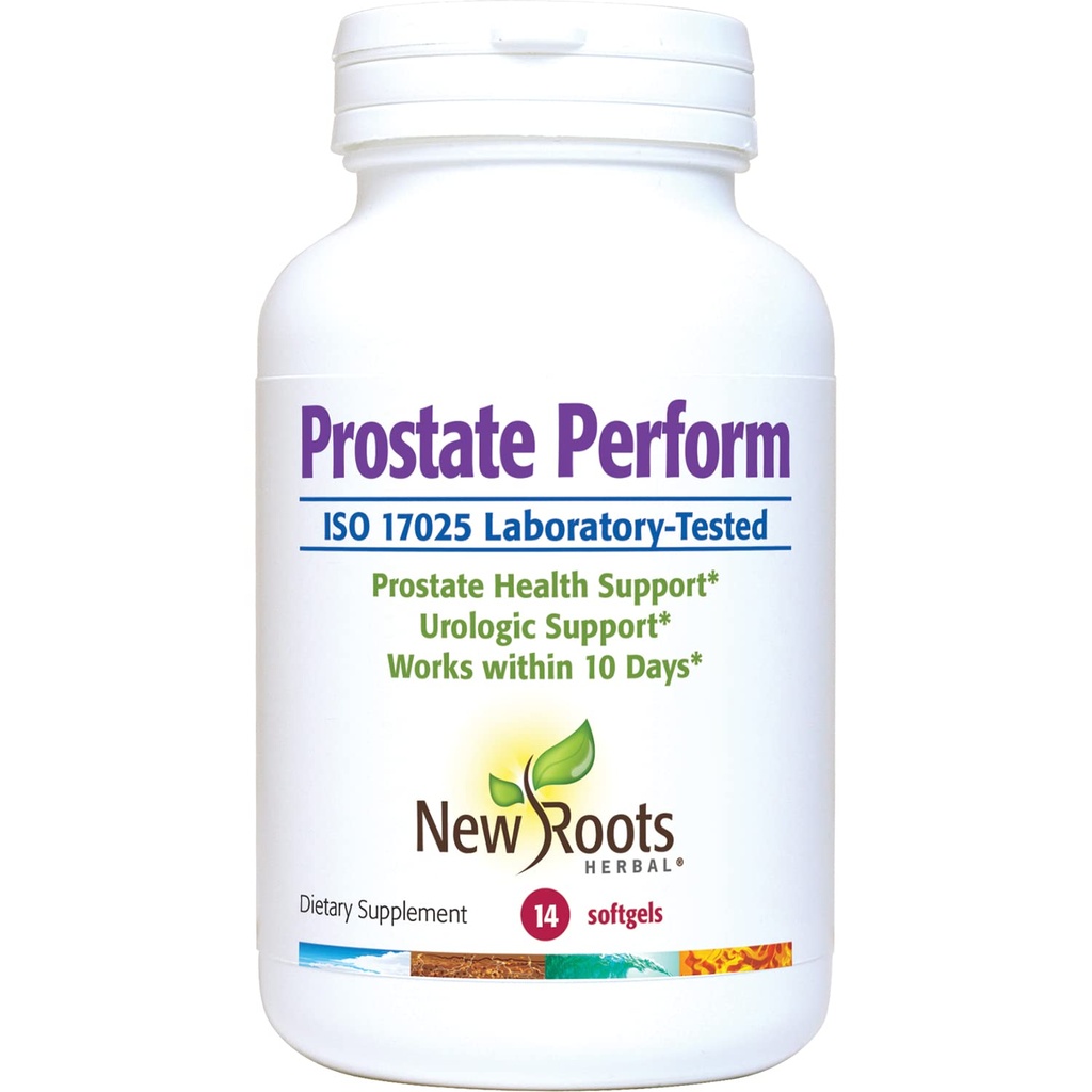 NUOVO ROOTS HERBAL supplemento di prostata Palmetto | 16 Erbe: Sterols di piante, fiore di segale, olio di borragione, mirtillo, olio d'oliva, zinco, selenio (14 Softgels) per la salute urinaria