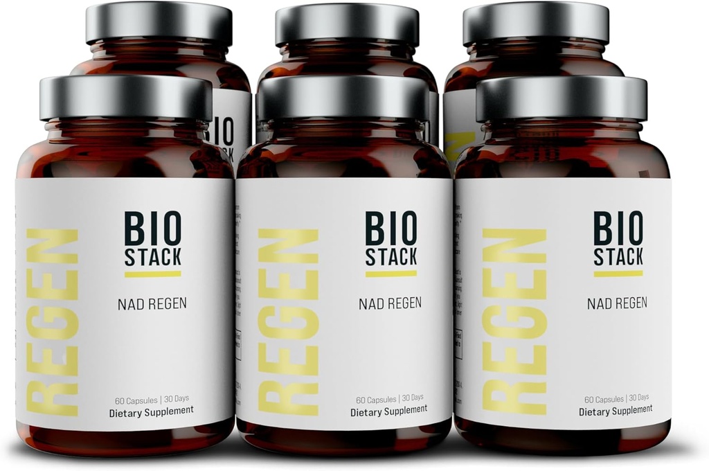 BIOSTACK NAD Regen - Advanced NAD+ Supplemento con NAD3, Yüth Spermidine, Resveratrolo, Niacinamide | Alternativa NMNH | Anti invecchiamento, Longevità e salute cellulare, Vitamina B3 Complesso (360 capsule)