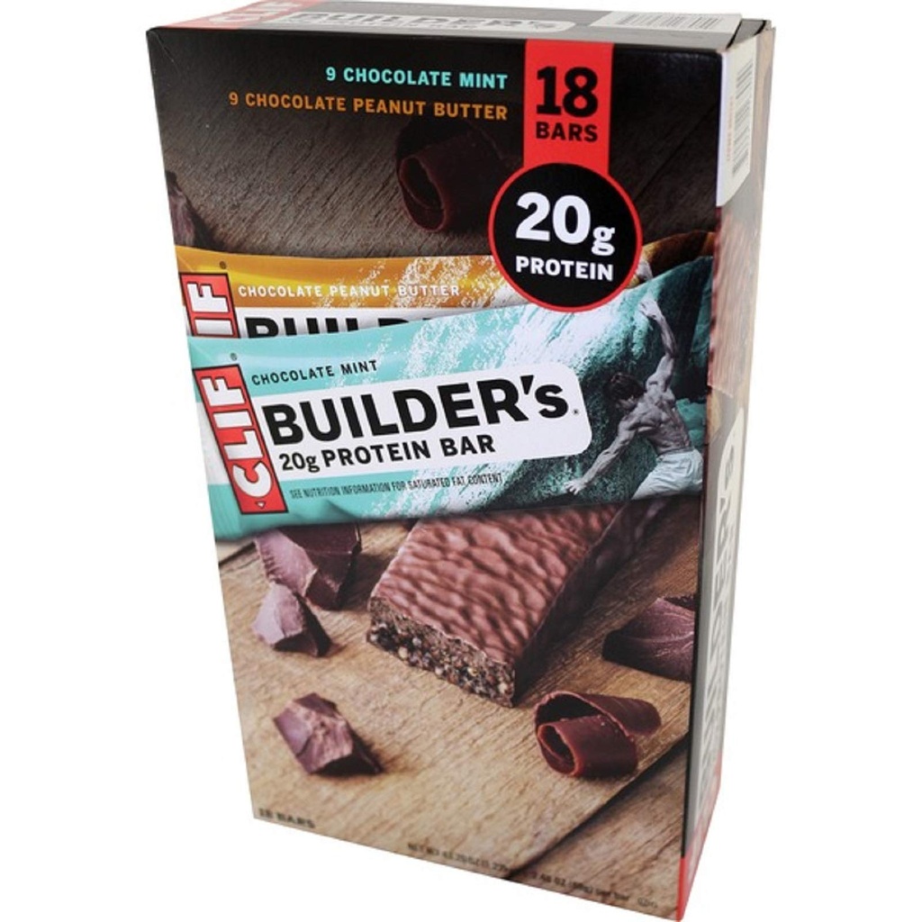 Clif Builder's Chocolate Protein Bar, 2.4 oz., 18 Bar/Box (220-00543)