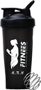 H.R.N 20 Ounce Protein Shaker Bottiglia per le donne, Protein Shaker Bottiglia, Shaker Bottiglia perfetta per pre e post allenamento, Shaker Cup For Protein Drink, Cocktail Shaker Cup | [BLACK].