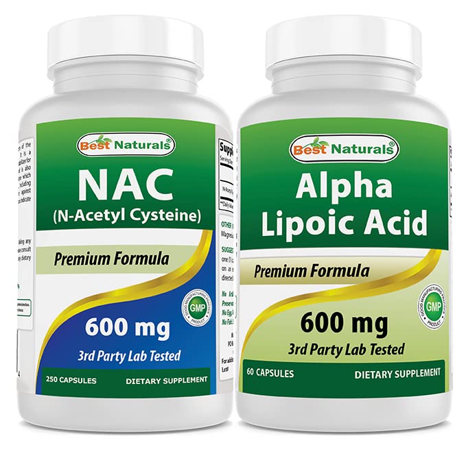 Migliori naturali NAC 600 mg e acido alfa lipoico 600 mg