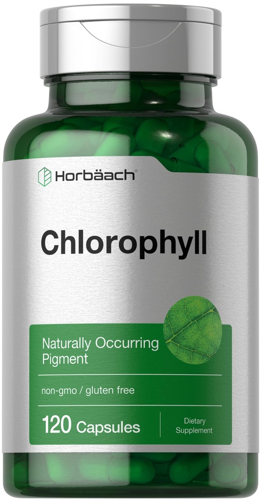 Horbäach Chlorophyll Capsule | 120 Count | Non OGM e Gluten Supplemento gratuito | Pigmento naturale