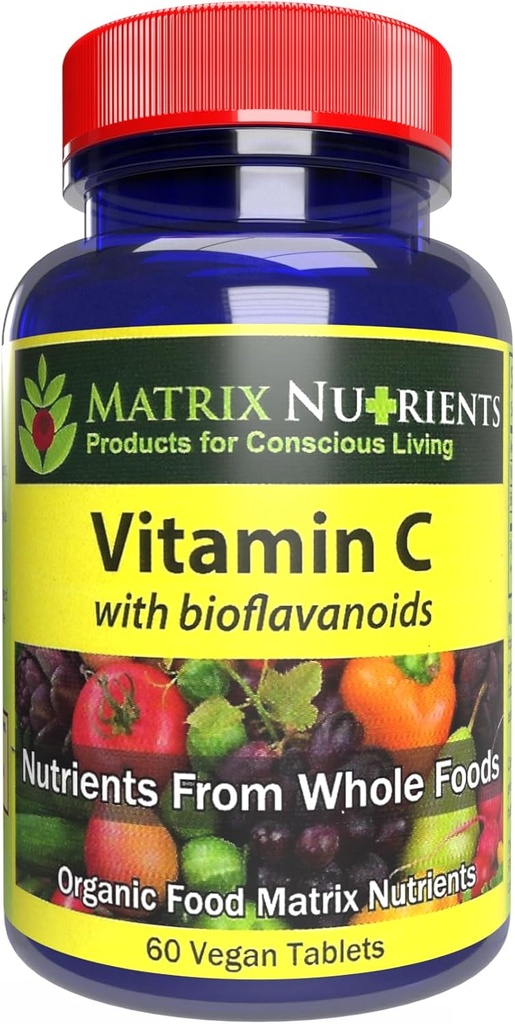 Vitamina C - Qualità Premium con BIOFLAVANOIDS! - Tasso di Assorbimento più alto, 100% Ingredienti naturali organici - Boosting immunitario, Sollevamento energetico!- Compresse vegane (60ct)