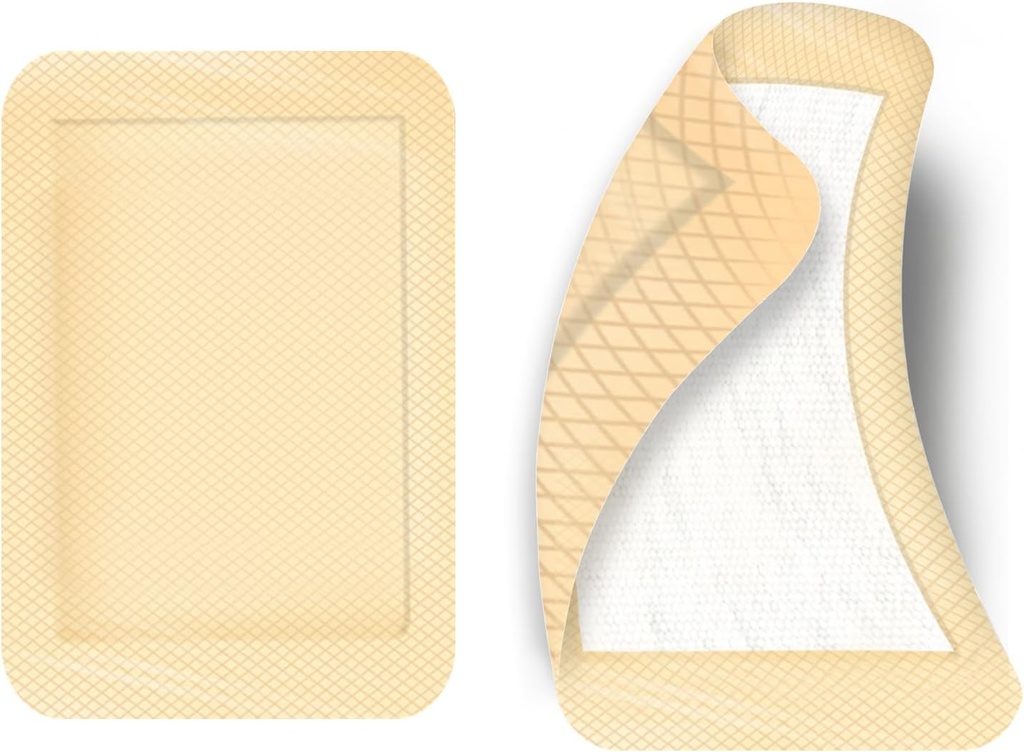 50pcs grande adesivo Bandages 4 x 3 pollici elastico adesivo tessuto fasciatura Large Wound First Aid Bandages, colore della pelle