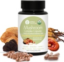 Herbal Treasure 4 in 1 Mushroom Complex Supplement, Adaptogens with Lion's Mane, Reishi, Chaga e Cordyceps Mushroom Blend, Organic Mushroom Supplement Extract 90 Caps
